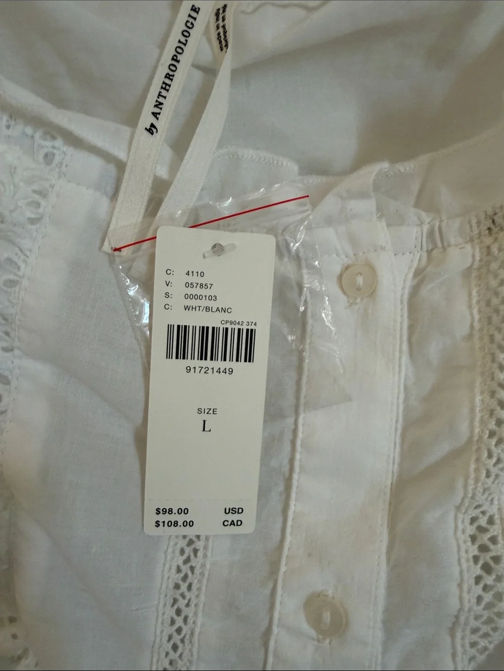 Anthropologie lightweight white